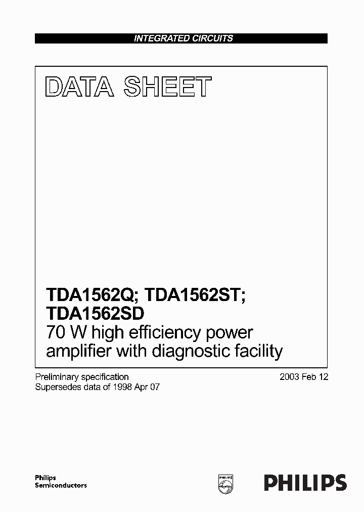 TDA1562SD_198814.PDF Datasheet
