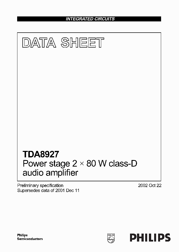 TDA8927_325659.PDF Datasheet