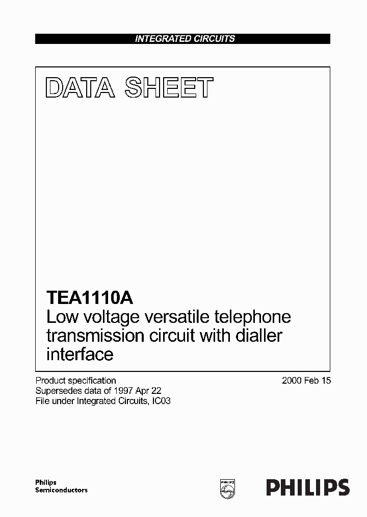 TEA1110A_310782.PDF Datasheet