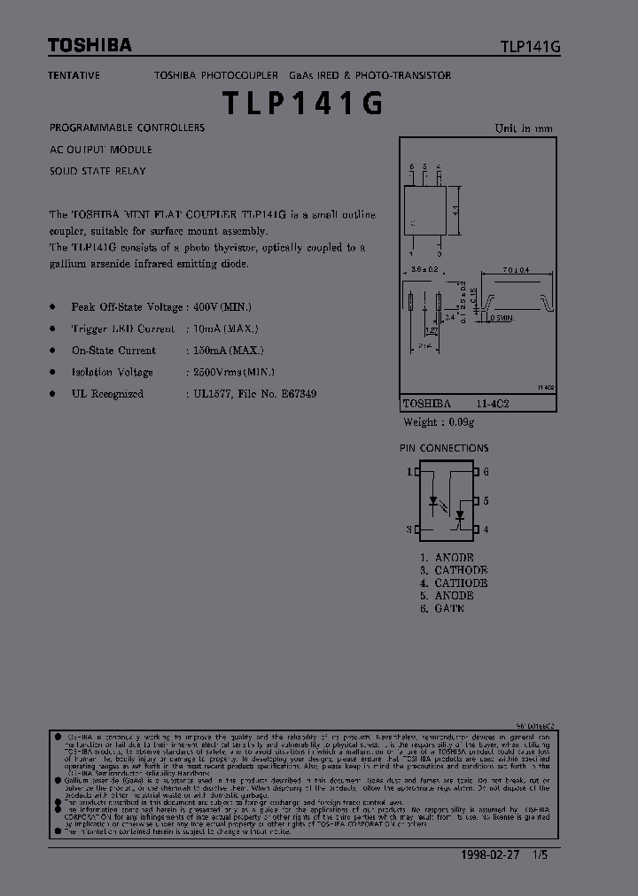 TLP141G_184320.PDF Datasheet