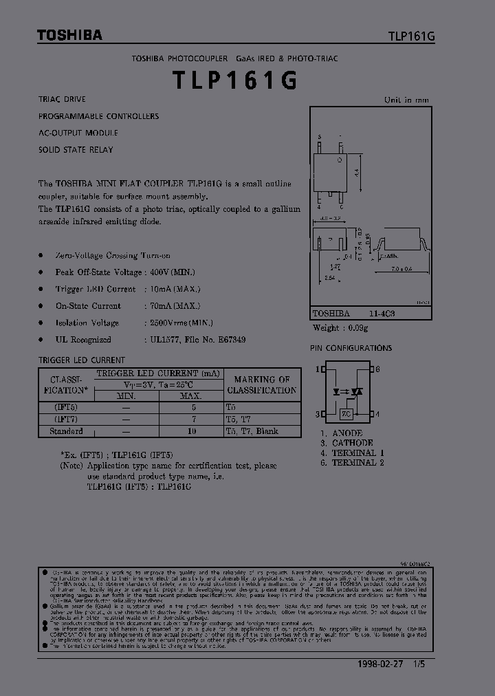 TLP161G_194997.PDF Datasheet