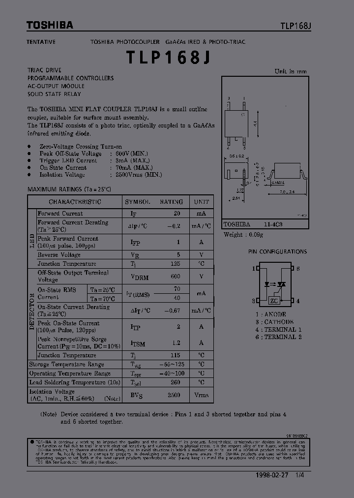 TLP168J_194998.PDF Datasheet