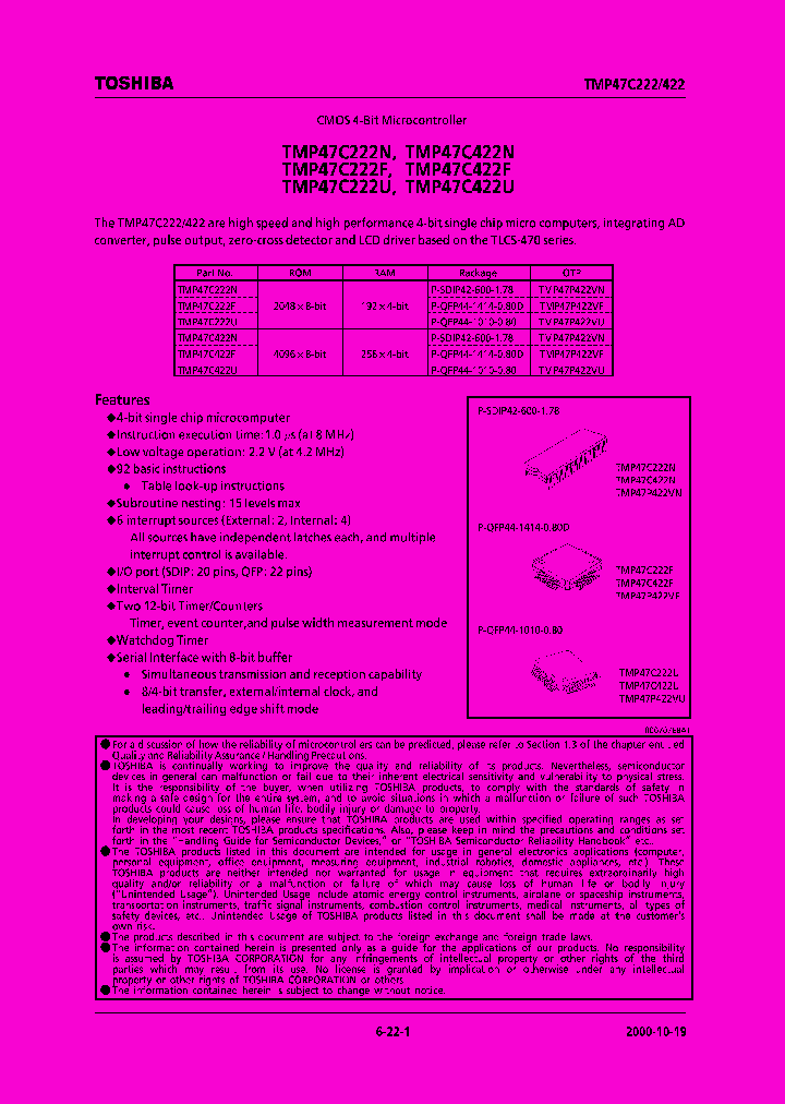 TMP47C422U_307823.PDF Datasheet