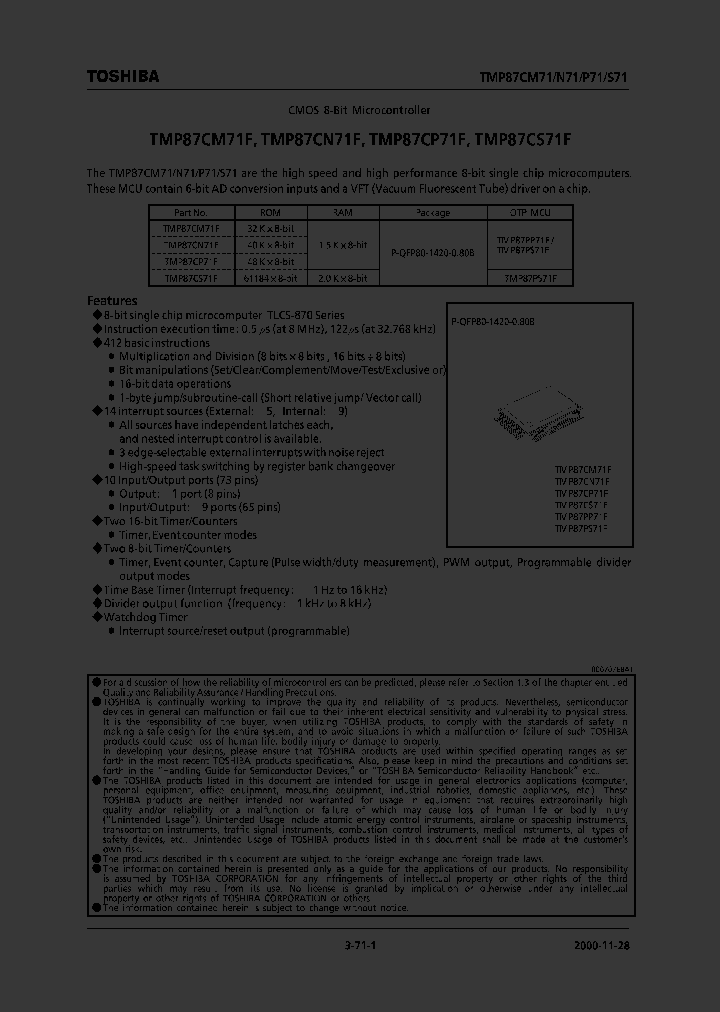 TMP87CM71F_193841.PDF Datasheet