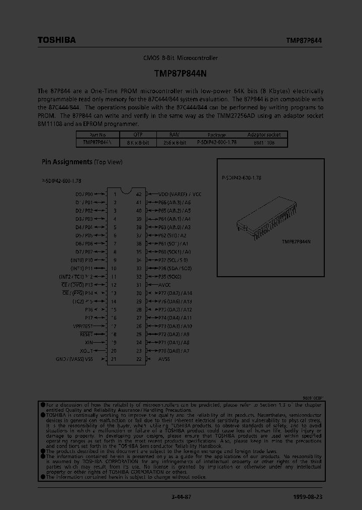 TMP87P844N_365303.PDF Datasheet