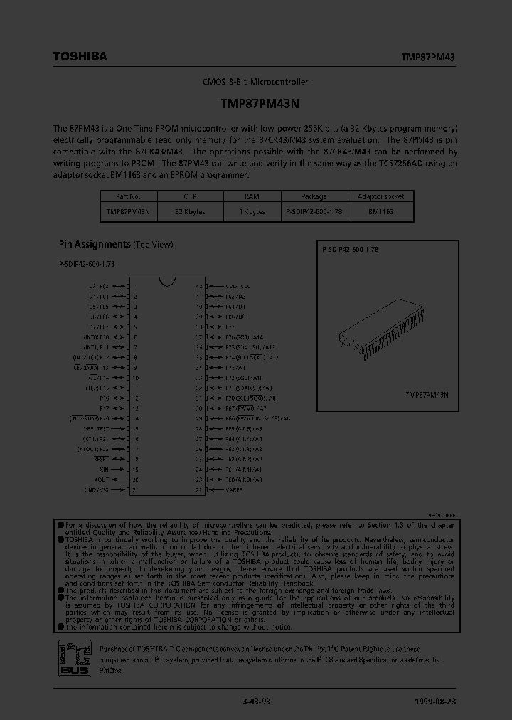 TMP87PM43N_365304.PDF Datasheet