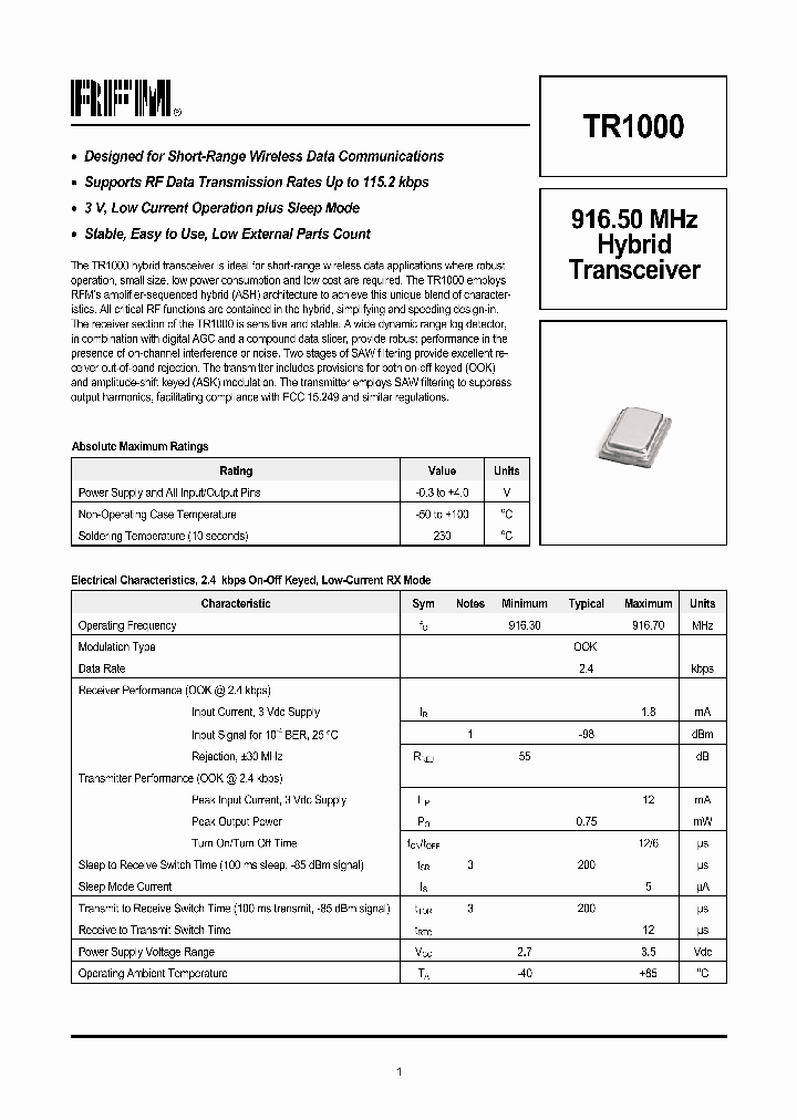 TR1000_334287.PDF Datasheet