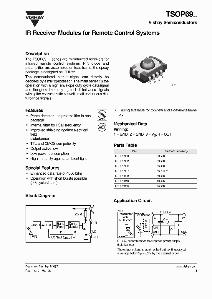 TSOP69_350558.PDF Datasheet