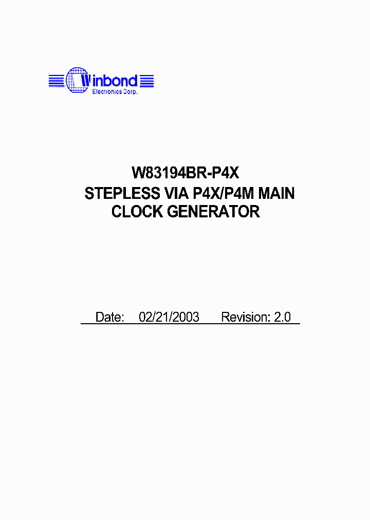 W83194BR-P4X_328759.PDF Datasheet
