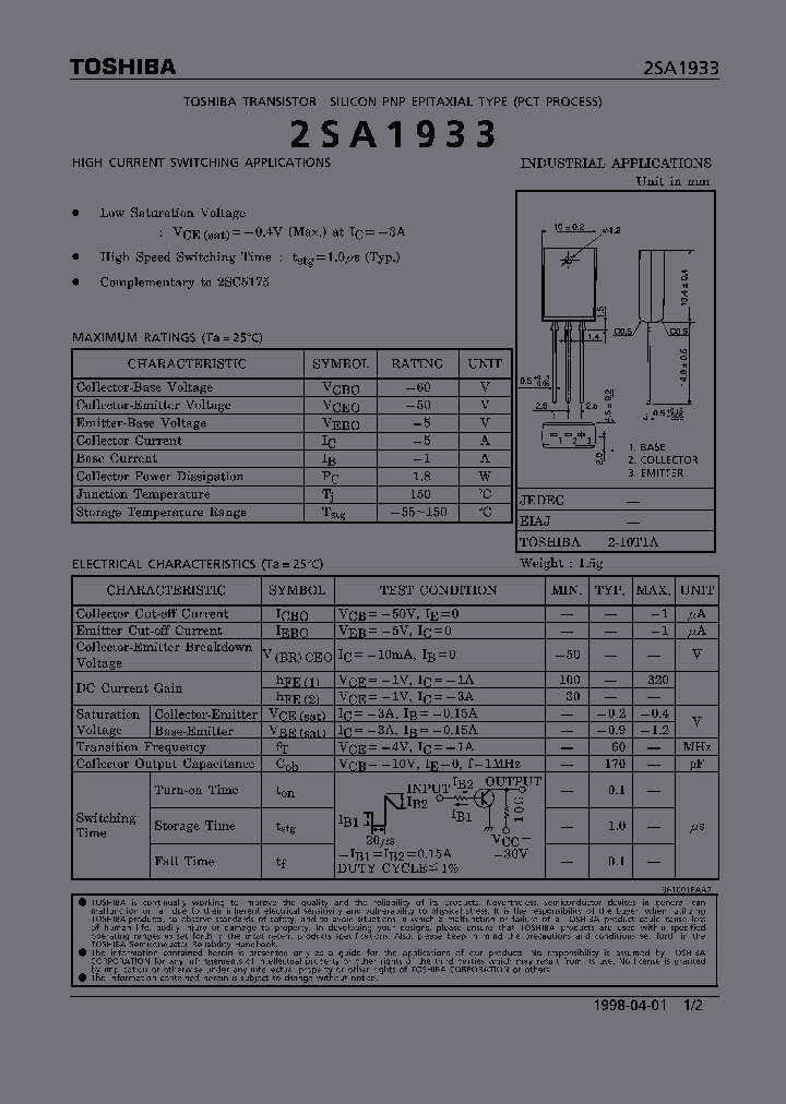 2SA1933_402036.PDF Datasheet