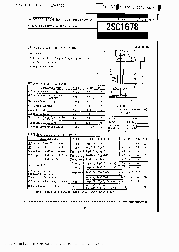 2SC1678_412262.PDF Datasheet