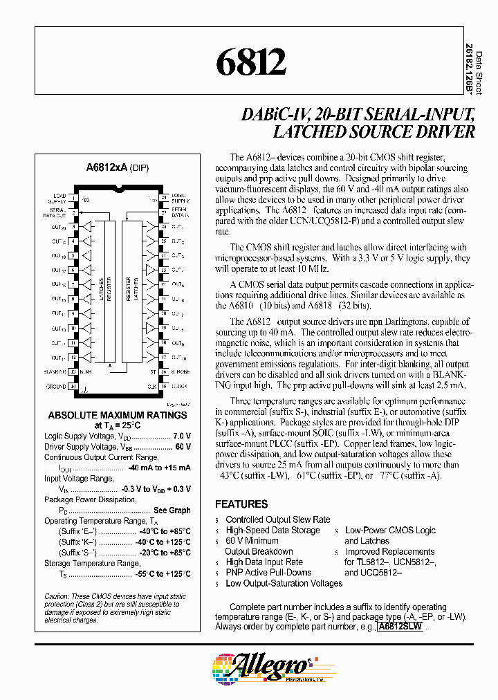 A6812KLW_421817.PDF Datasheet