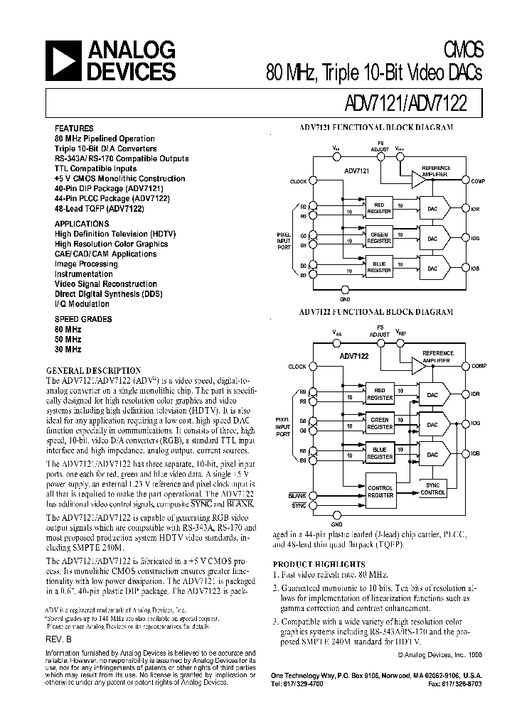 ADV7122_241886.PDF Datasheet