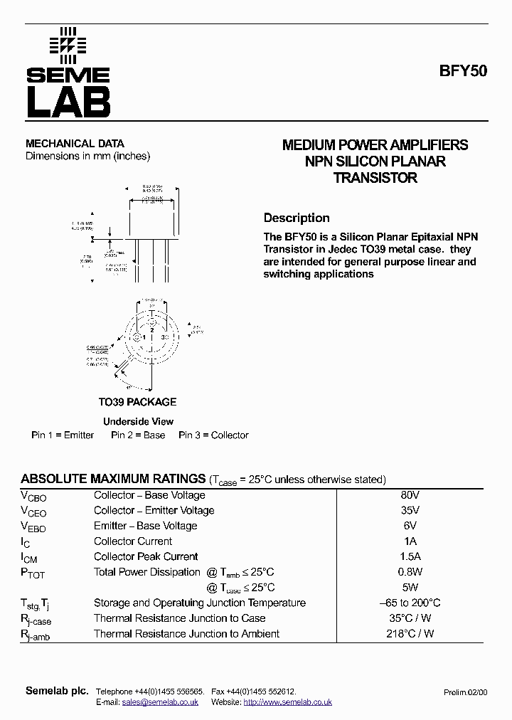 BFY50_433669.PDF Datasheet