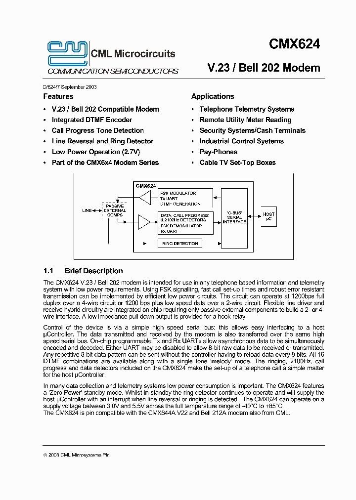 CMX624_420784.PDF Datasheet