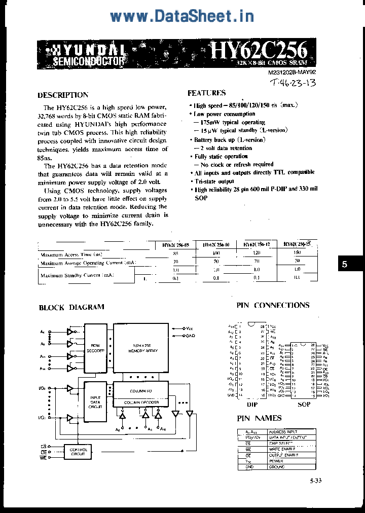 HY62C256_396214.PDF Datasheet