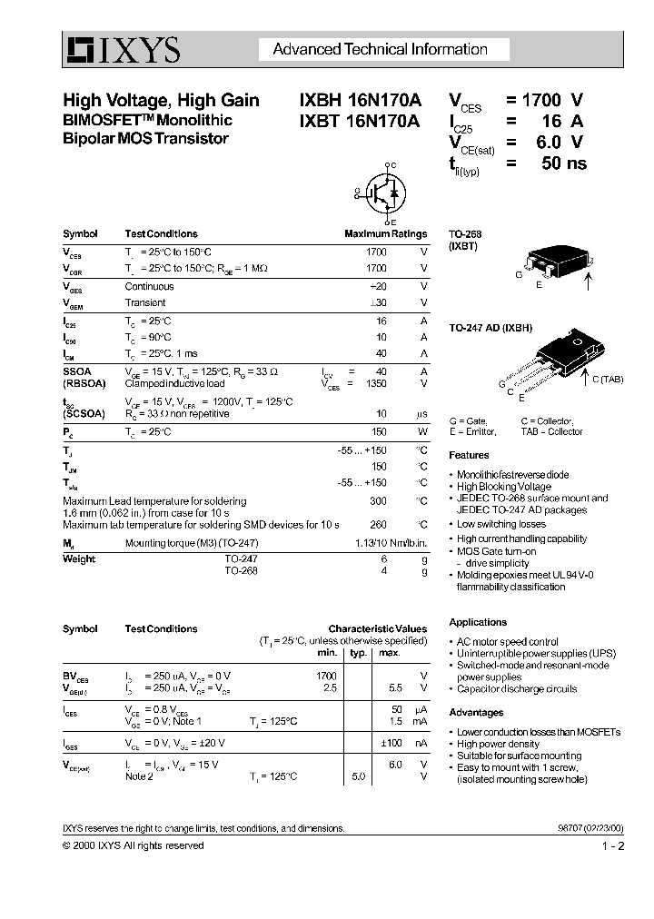 IXBH16N170A_396556.PDF Datasheet