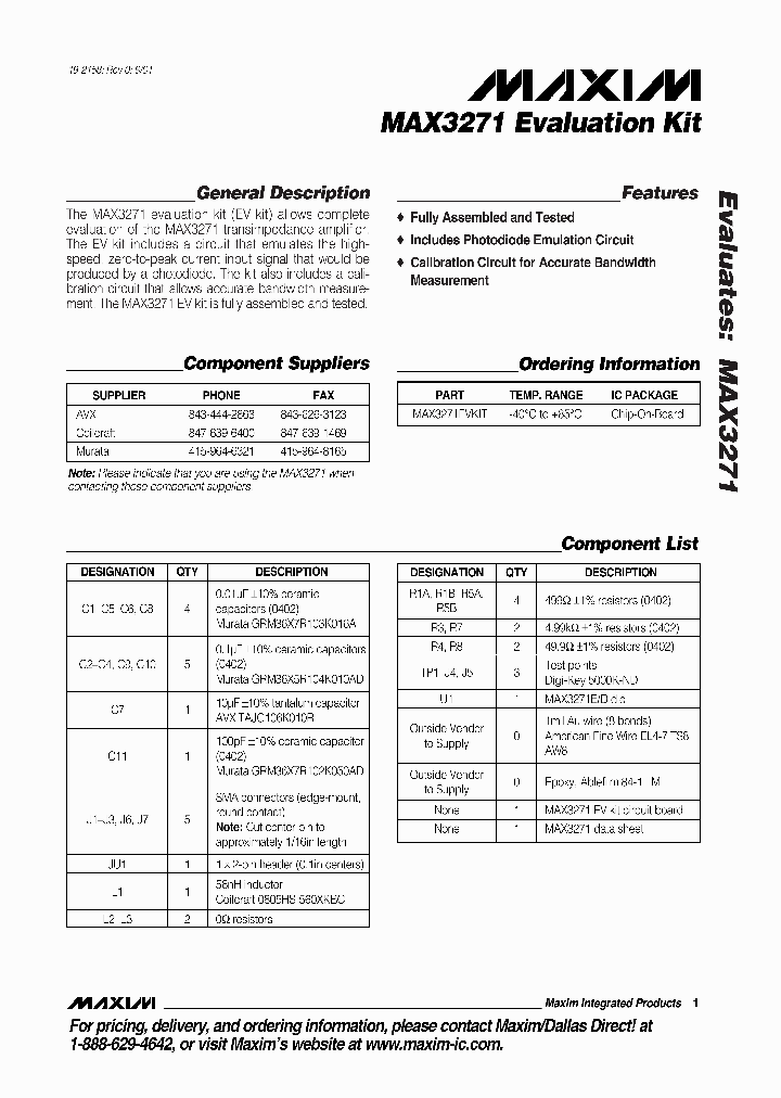 MAX3271EVKIT_398807.PDF Datasheet