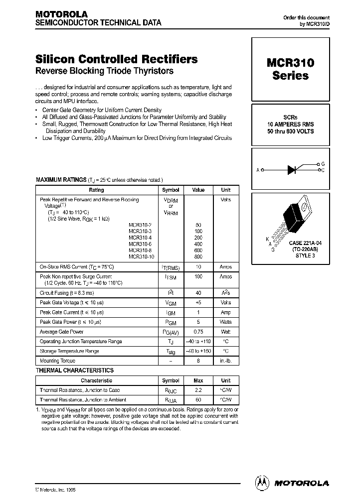 MCR310-10_415918.PDF Datasheet