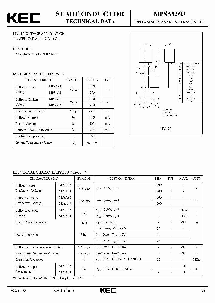 MPSA92_426495.PDF Datasheet