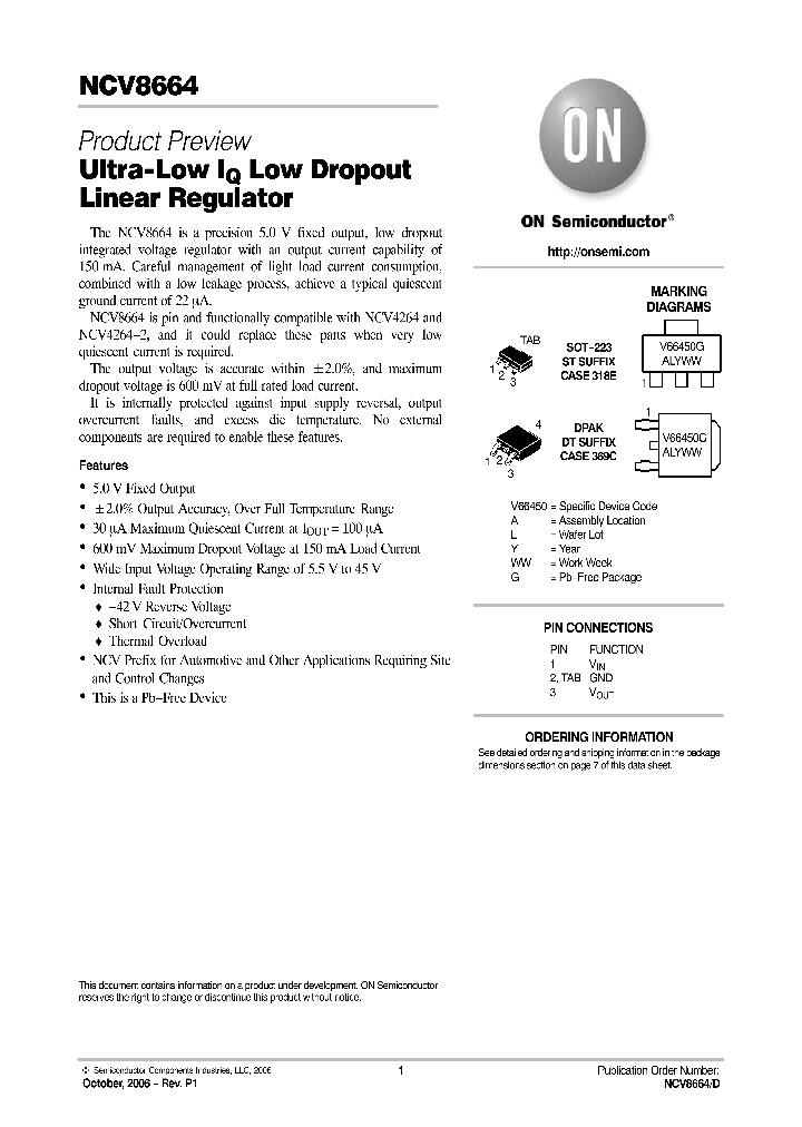 NCV8664_411912.PDF Datasheet