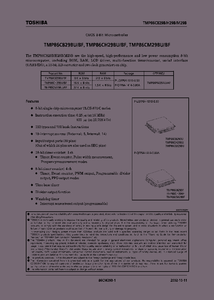 TMP86C829BU_412319.PDF Datasheet