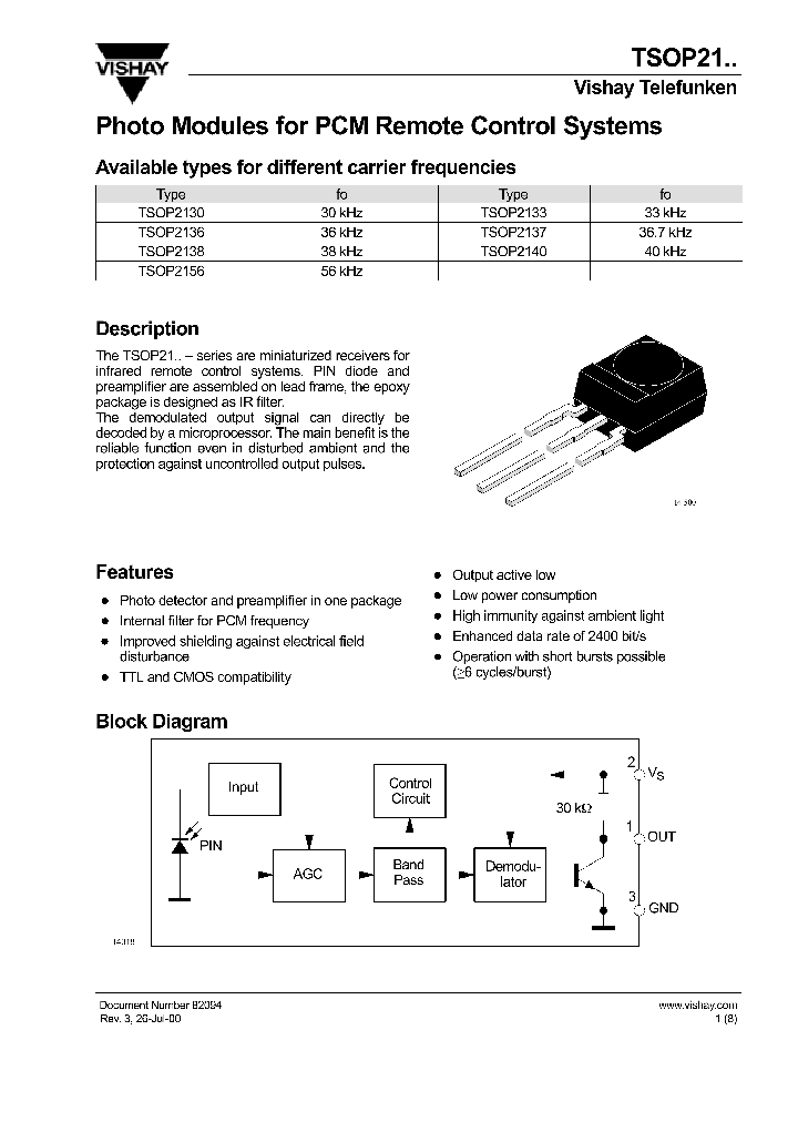 TSOP21_396387.PDF Datasheet