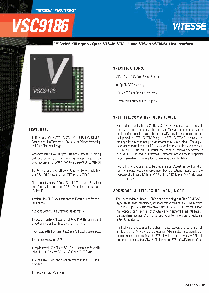 VSC9186_423628.PDF Datasheet