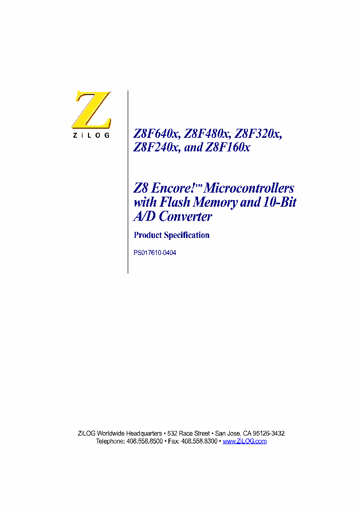 Z8F1601_426426.PDF Datasheet