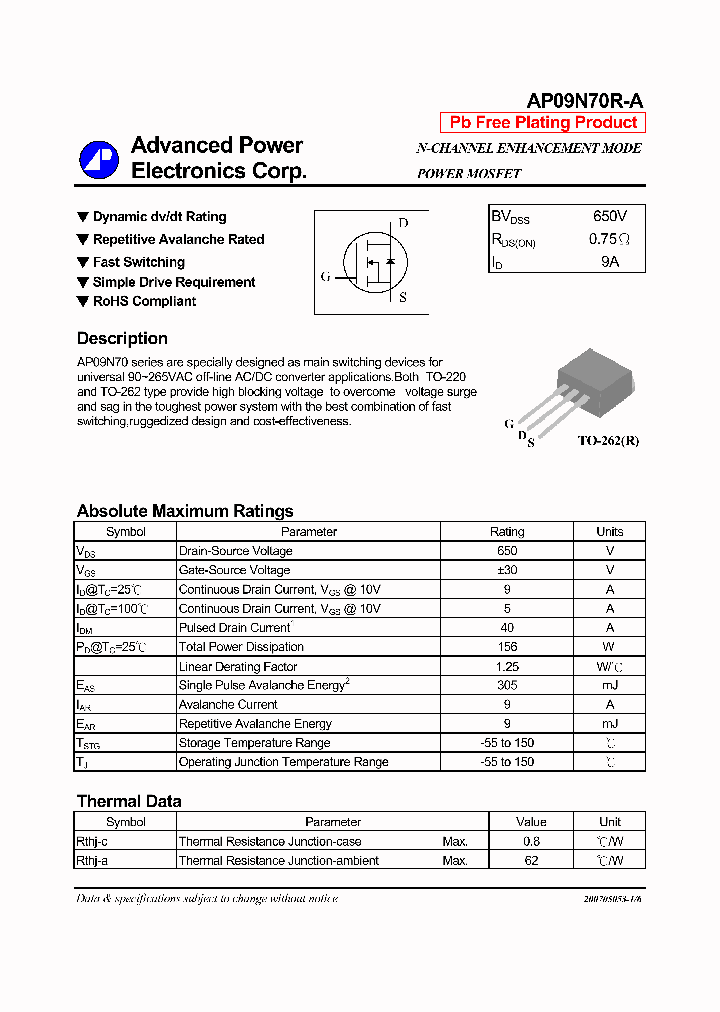 AP09N70R-A_463113.PDF Datasheet