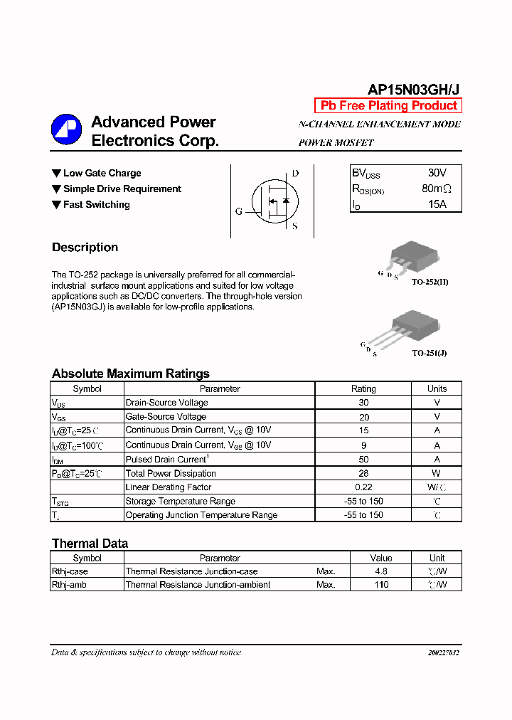 AP15N03GH_470059.PDF Datasheet