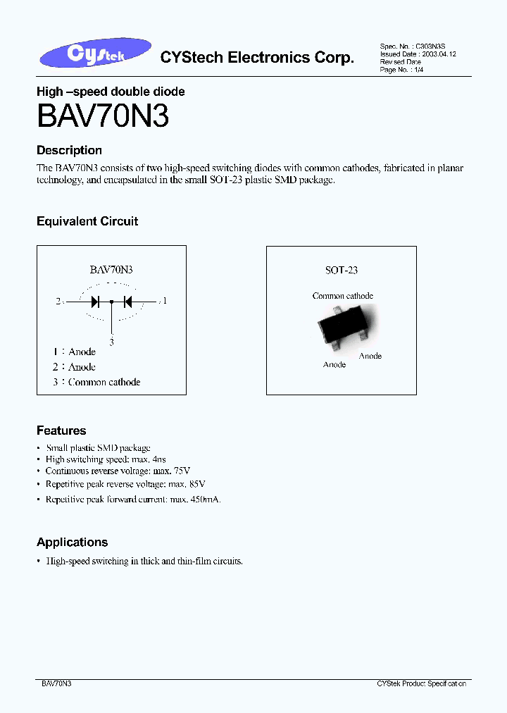 BAV70N3_459356.PDF Datasheet