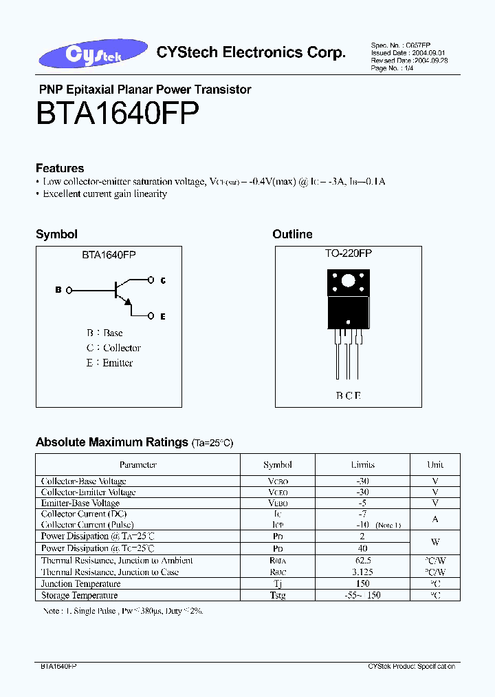 BTA1640FP_437217.PDF Datasheet