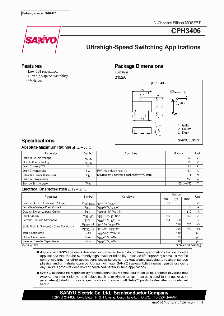 CPH3406_456702.PDF Datasheet