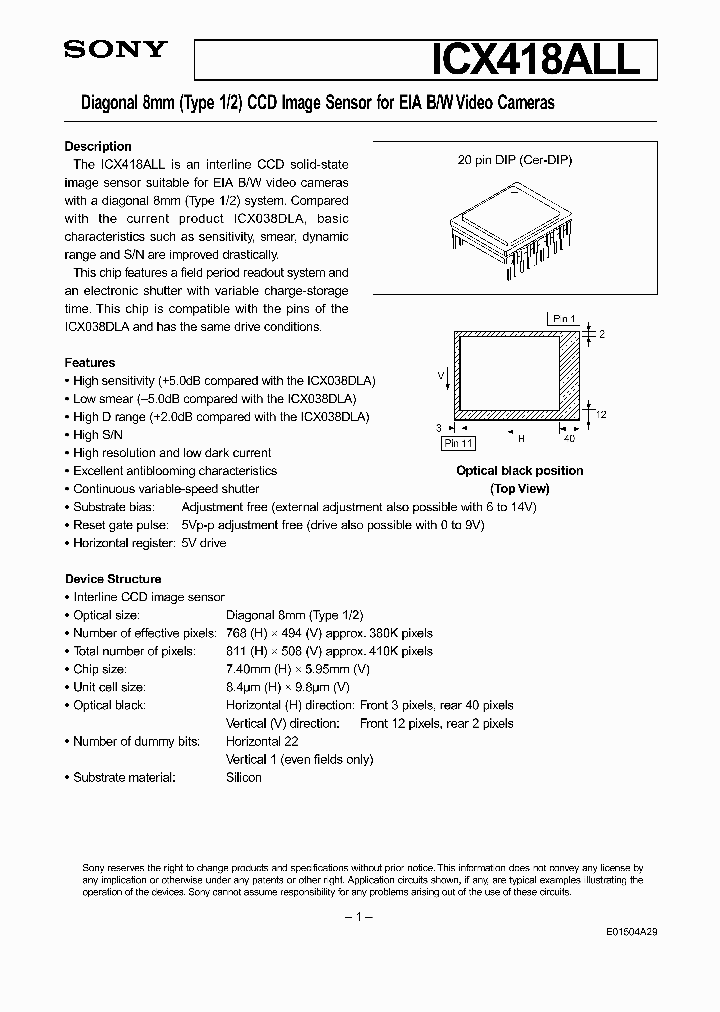 ICX418ALL_462393.PDF Datasheet