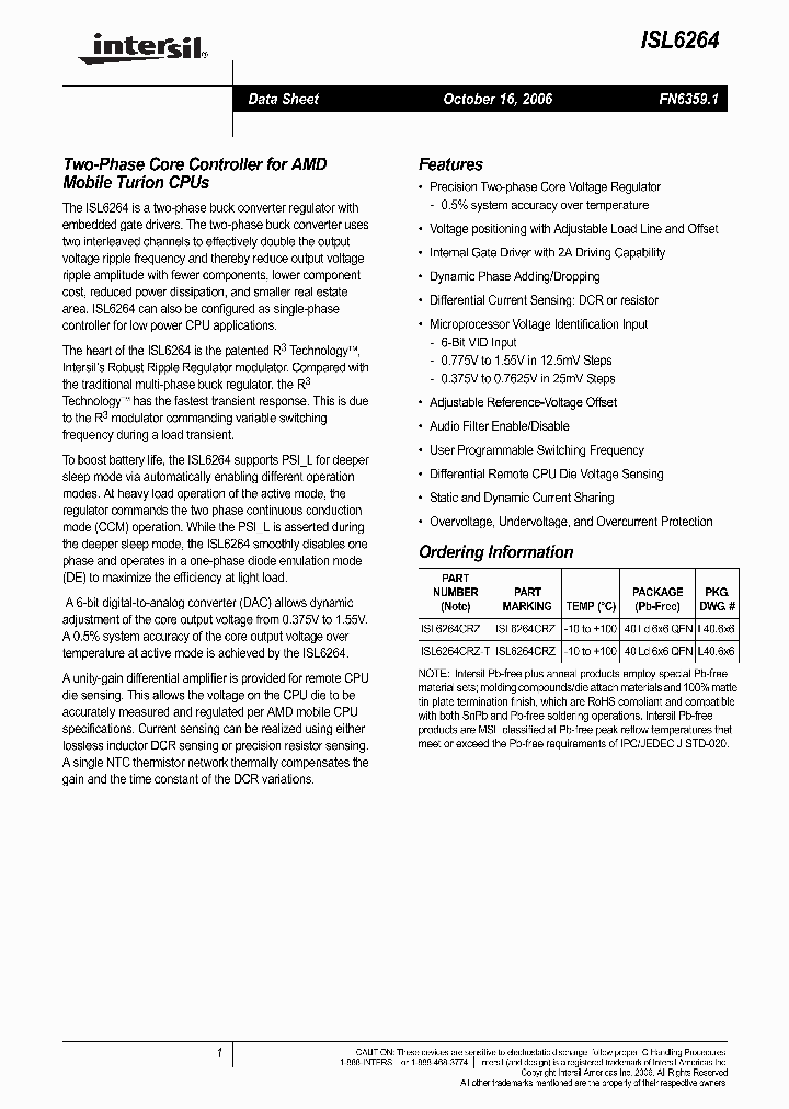 ISL6264_456497.PDF Datasheet