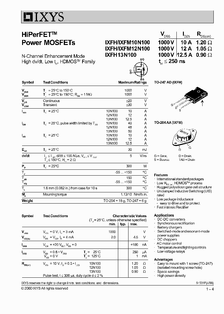 IXFM12N100_464932.PDF Datasheet