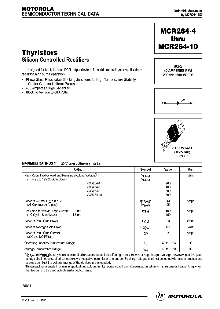 MCR264-10_457680.PDF Datasheet