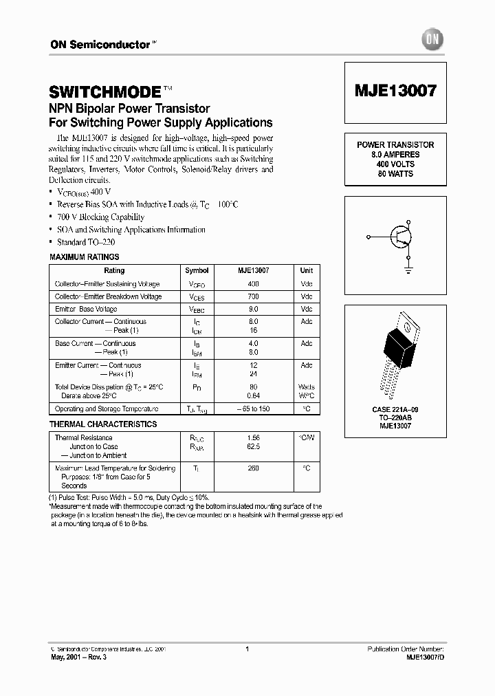 MJF13007_440611.PDF Datasheet