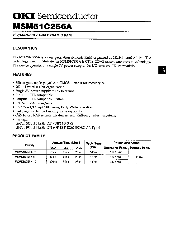 MSM51C256A_442276.PDF Datasheet