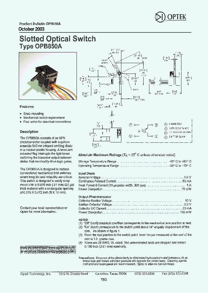 OPB850A_461578.PDF Datasheet