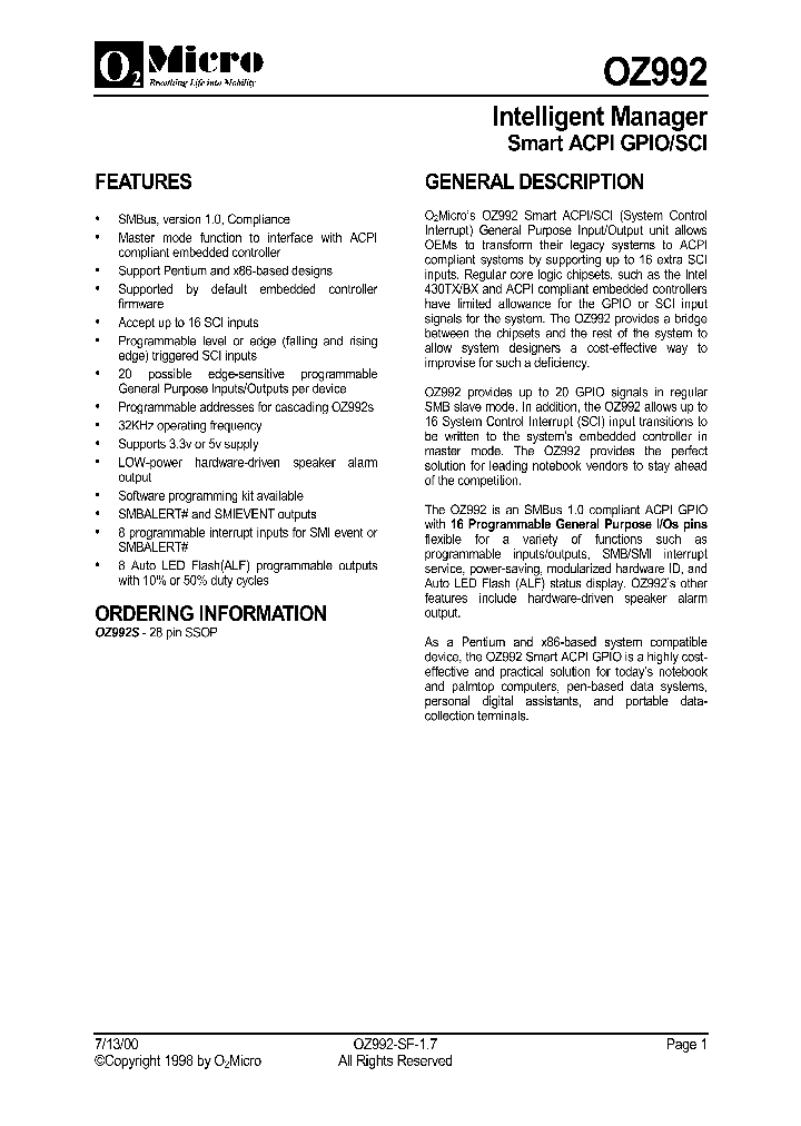 OZ992S_442332.PDF Datasheet