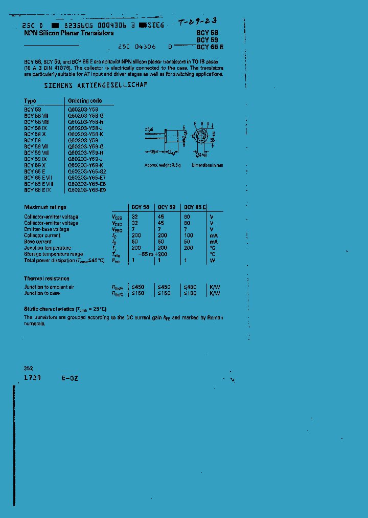 BCY59_462150.PDF Datasheet