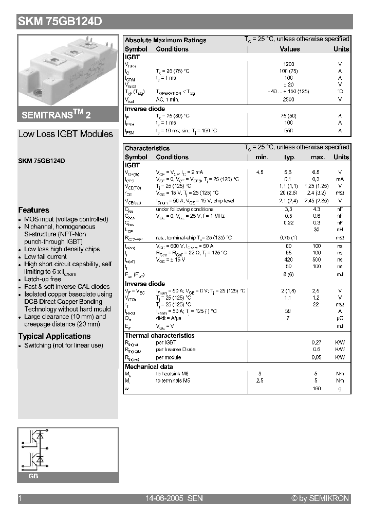 SKM75GB124D_479478.PDF Datasheet