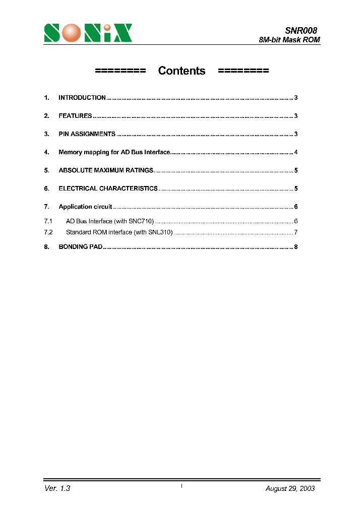 SNR008_436607.PDF Datasheet