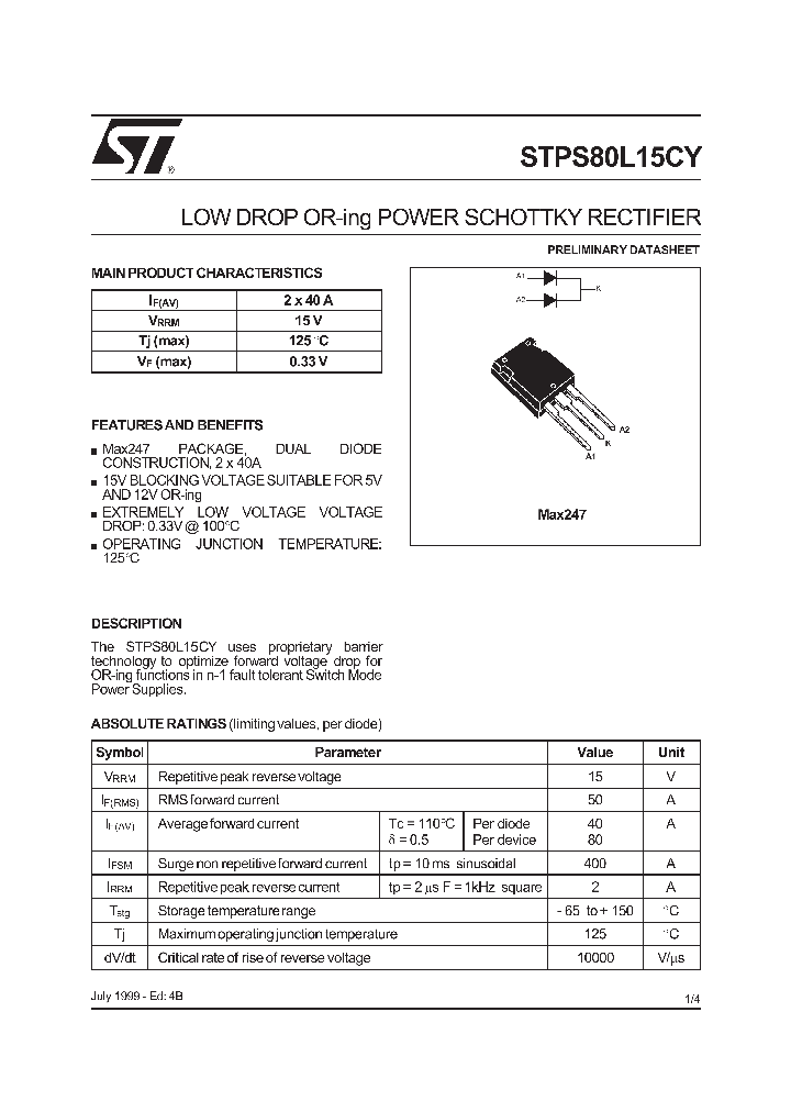 STPS80L15CY_443408.PDF Datasheet