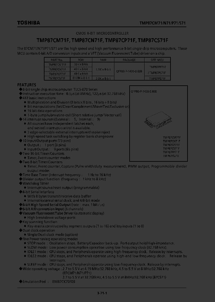 TMP87PP71F_441138.PDF Datasheet