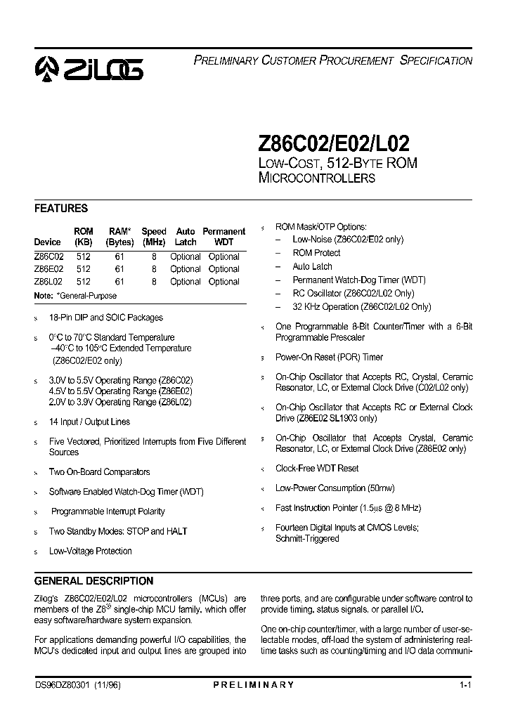 Z86C02_27259.PDF Datasheet