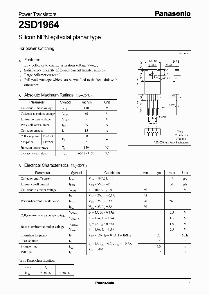 2SD1964_501359.PDF Datasheet