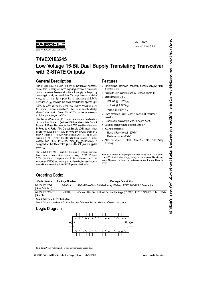 74VCX163245MTDX_493650.PDF Datasheet